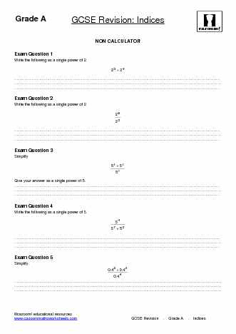 GCSE Revision Worksheets - Cazoom Maths worksheets